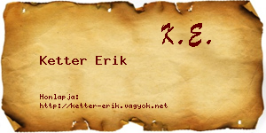 Ketter Erik névjegykártya